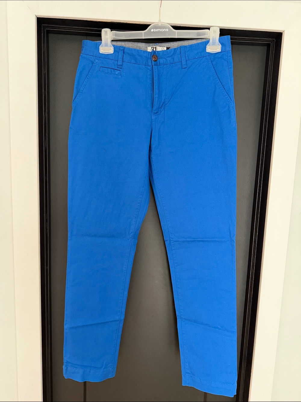 Classic Men's Bright Blue Chinos - Casual Cotton Blend